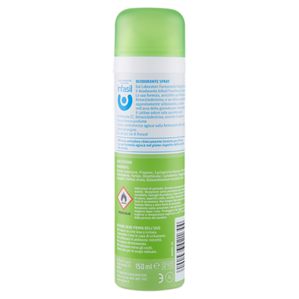 infasil Freschezza Dinamica Deodorante Spray con antibatterico 150 ml
