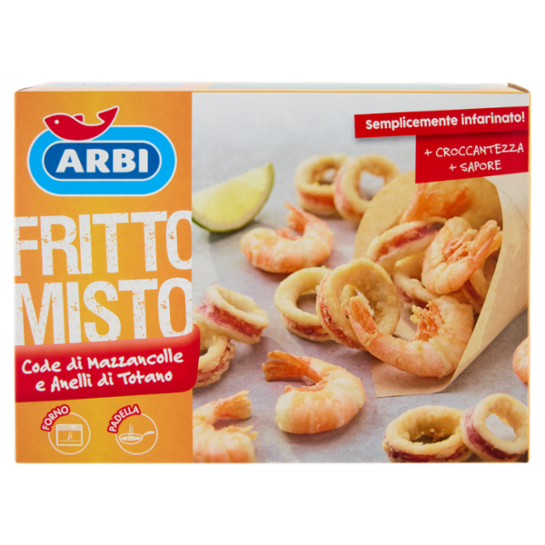Arbi Fritto Misto Code di Mazzancolle e Anelli di Totano 280 g