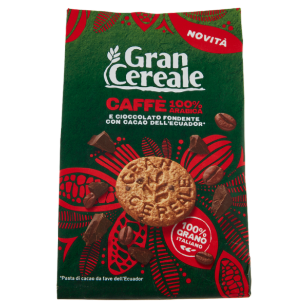 Gran Cereale Biscotti con Caffè 100% Arabica e Cioccolato Fondente con Fave dell'Ecuador 280g
