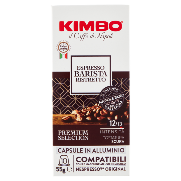 Kimbo Espresso Barista Capsule in Alluminio Compatibili con le Macchine Nespresso Original* 10x5,5 g