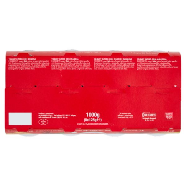 Yomo Yogurt Banane, Fragole, Ciliegie e Amarene, Albicocche 8 x 125 g