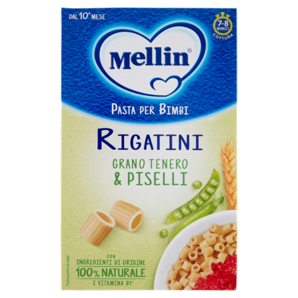 MELLIN Pastina Rigatini con Grano Tenero e Piselli 280 g