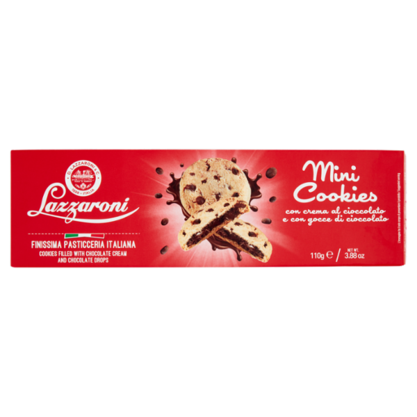 Lazzaroni Mini Cookies con crema al cioccolato e con gocce di cioccolato 110 g