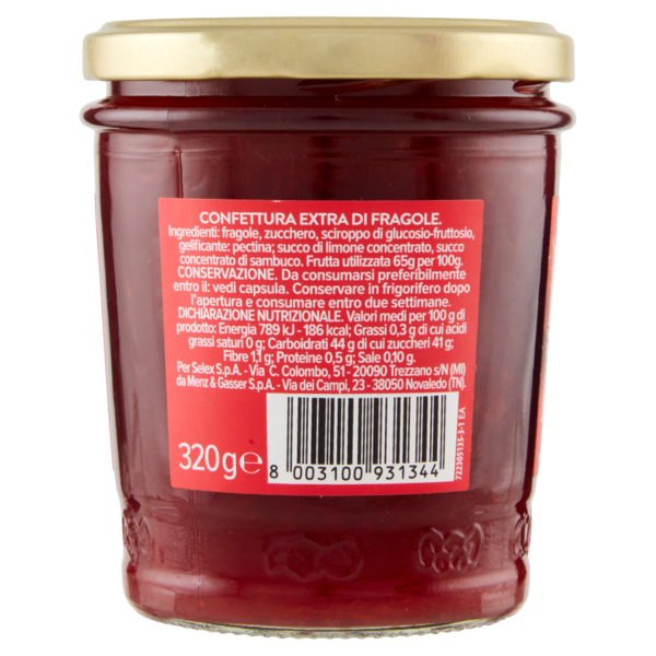 Selex Confettura Extra di Fragole 320 g