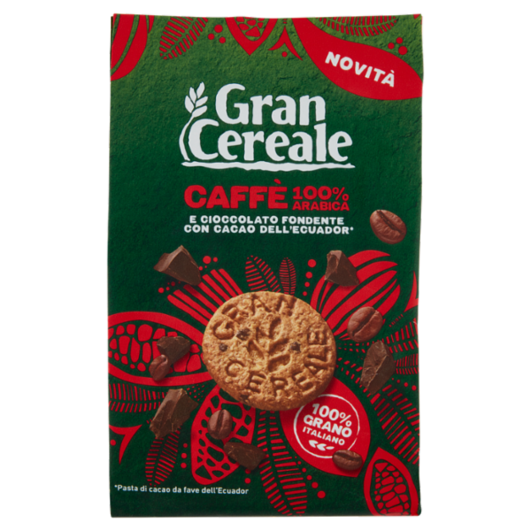Gran Cereale Biscotti con Caffè 100% Arabica e Cioccolato Fondente con Fave dell'Ecuador 280g