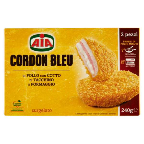 Aia Cordon Bleu di Pollo con Cotto di Tacchino e Formaggio surgelato 240 g
