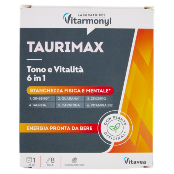 Laboratoires Vitarmonyl Taurimax Tono e Vitalità 6 in 1 Fiale 8 x 10 ml