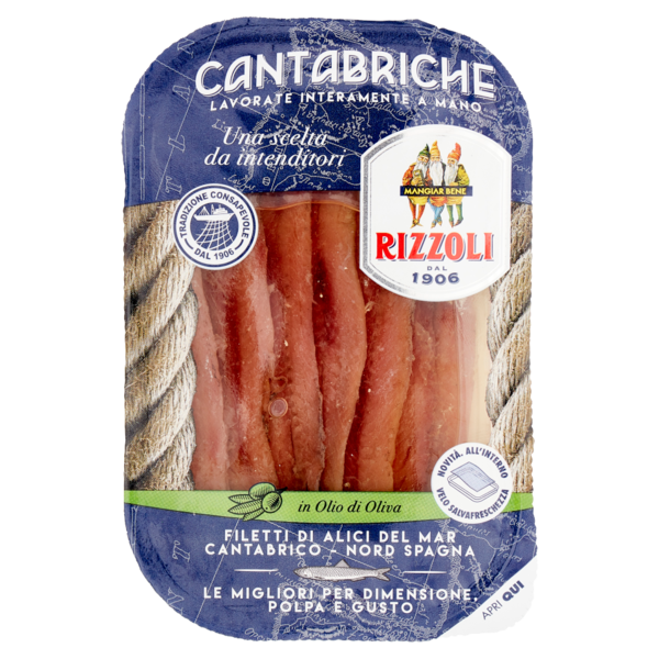 Rizzoli Filetti di Alici del Mar Cantabrico in Olio di Oliva 40 g