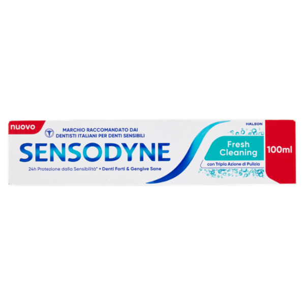 Sensodyne Dentifricio Fresh Cleaning per Denti Sensibili, Tripla Azione di Pulizia 100 ml
