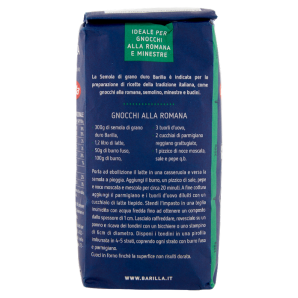 Barilla Semola Grano Duro Semolino Ideale per Gnocchi alla Romana e Minestre 300g