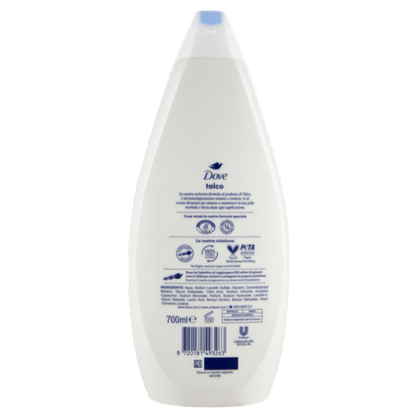 Dove bagnodoccia talco al delicato profumo di talco 700 ml