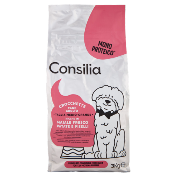Consilia Cane Crocchette con Maiale Mono Proteico 3 kg