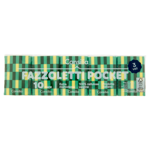 Consilia Fazzoletti di Carta 3 Veli Pocket 9x10 pacchetti