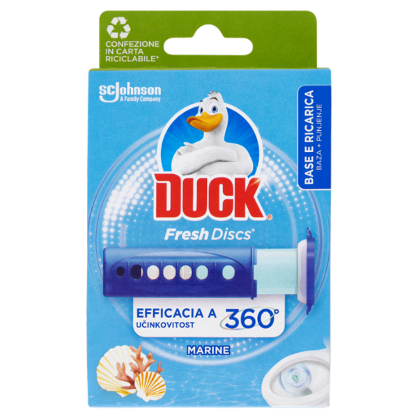 Duck Fresh Discs - Base per Dischi Gel Igienizzanti WC, Fragranza Marine 36ml