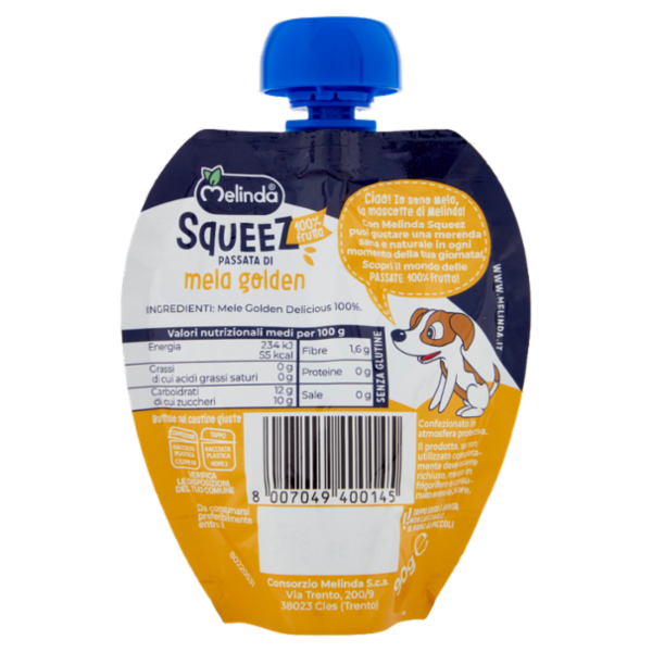 Melinda Squeez 100% frutta Passata di mela golden 90 g