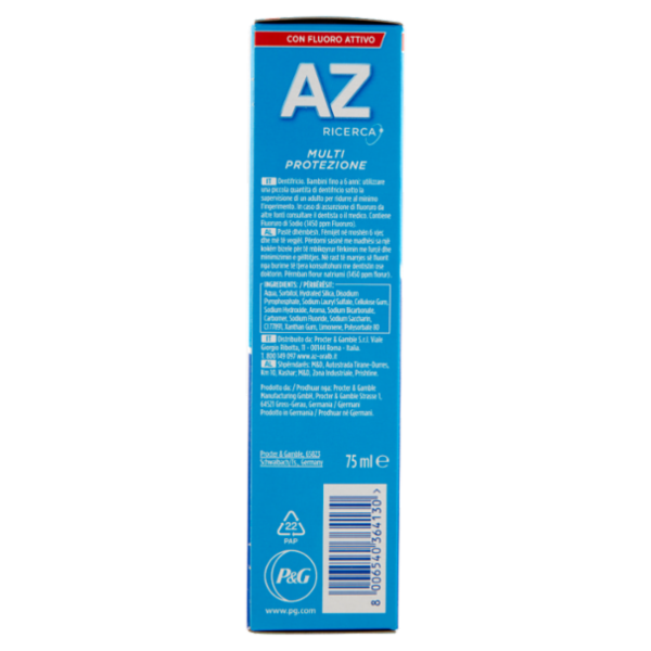 AZ Dentifricio Multi Protezione Tartar Control + Whitening Menta Fresca 75 ml