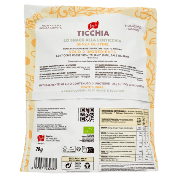 Figulì Ticchia Snack lo Snack alla Lenticchia Bio 70 g