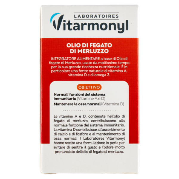 Laboratoires Vitarmonyl Olio di Fegato di Merluzzo Sistema immunitario 40 perle 30,8 g