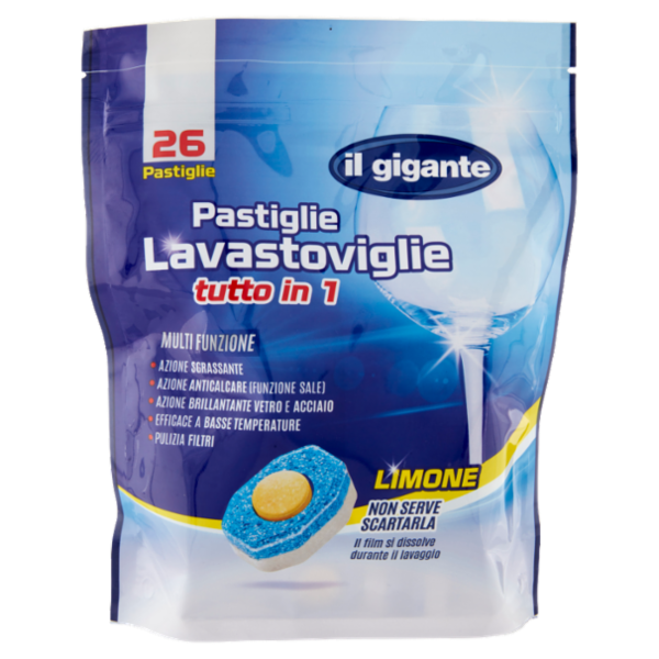 IL GIGANTE Pastiglie Lavastoviglie tutto in 1 Limone 26 x 17 g
