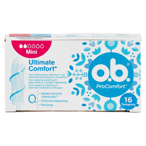 o.b. ProComfort Ultimate Comfort* Mini Tampons 16 pz