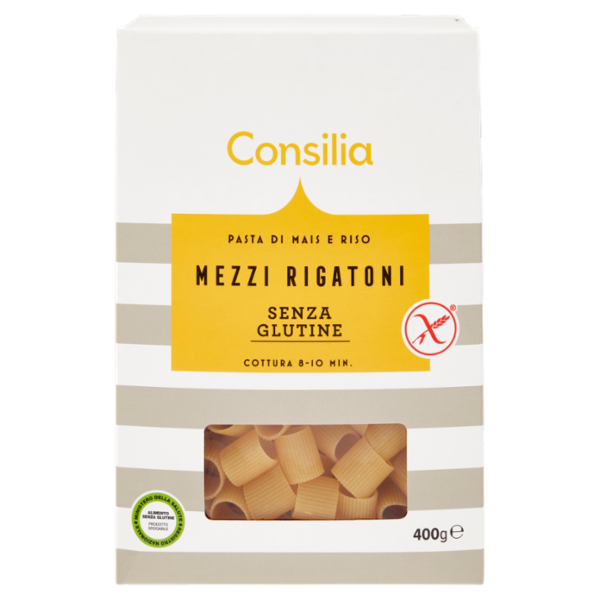 Consilia Pasta di Mais e Riso Mezzi Rigatoni Senza Glutine 400 g