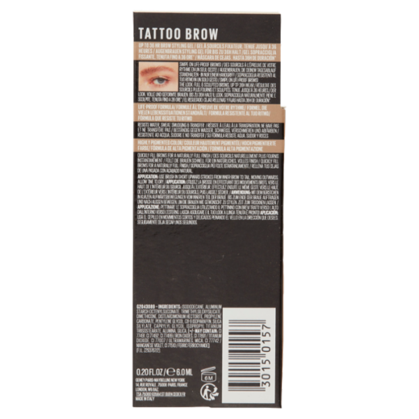 Maybelline Tattoo Brow Styling Gel Sopracciglia 250 Blonde 6 ml