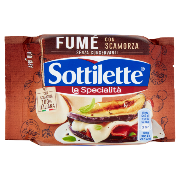 Sottilette Fumé formaggio fuso a fette con Scamorza - 158 g