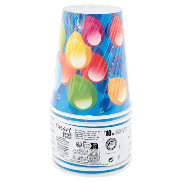 Smart PerLa Festa Bicchieri in cartoncino 25 cl 10 pz