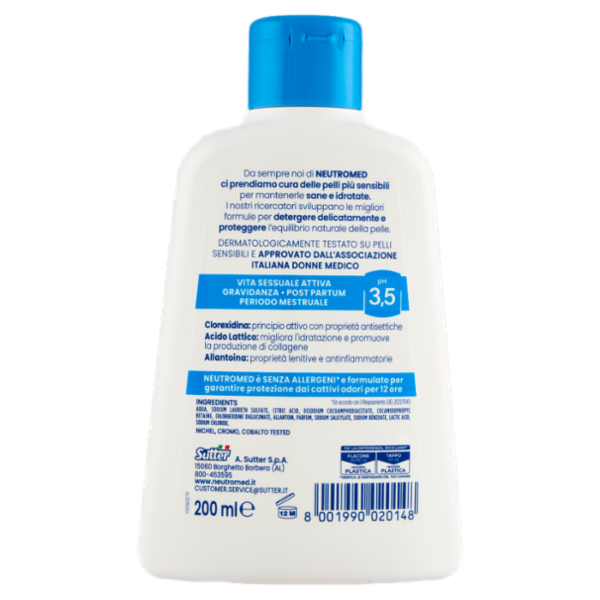Neutromed con antibatterico pH 3,5 Detergente Intimo 200 ml