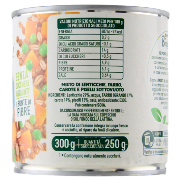 Bonduelle Lenticchie, Farro, Piselli e Carote 300 g