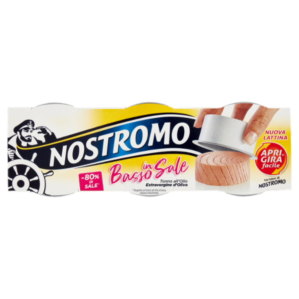 Tonno Nostromo ApriegiraFacile Basso in Sale all'olio extravergine di oliva 3 x 65 g