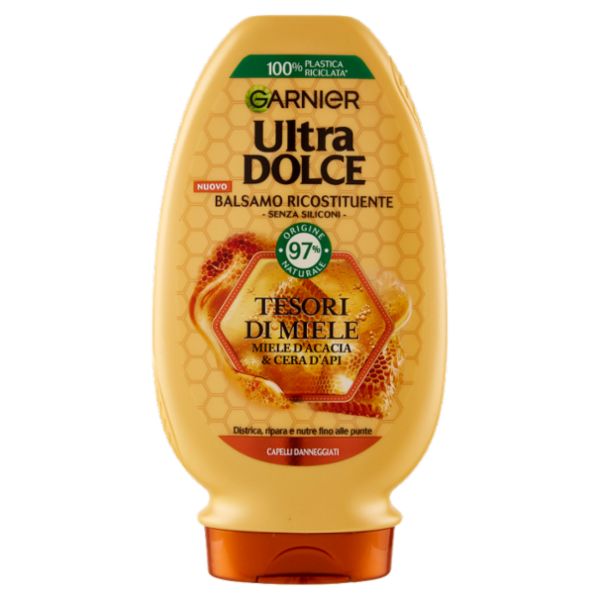Garnier Ultra Dolce Balsamo Tesori di Miele con Pappa reale, rinforza i capelli fragili 200 ml