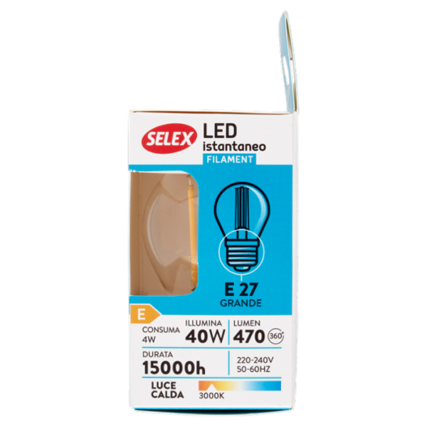 Selex Lampadina Led Minisfera E27 4W Luce Calda