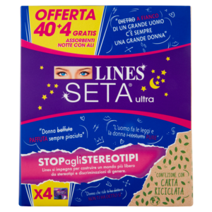 Lines Seta Ultra Assorbenti Notte Con Ali 40+4 Pz