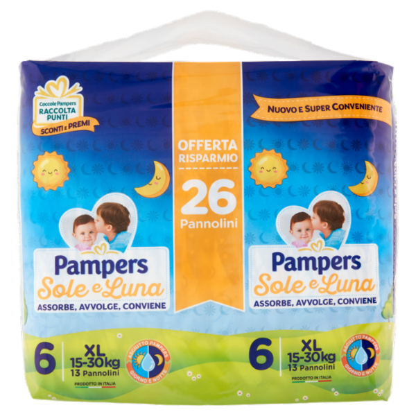 Pampers Sole e Luna 6 XL 26 pz