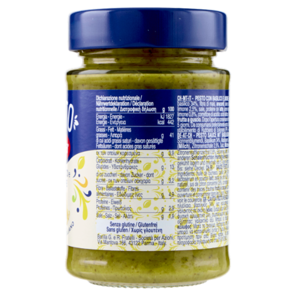 Barilla Pesto Basilico e Limone Condimento e Sugo per Pasta 190g
