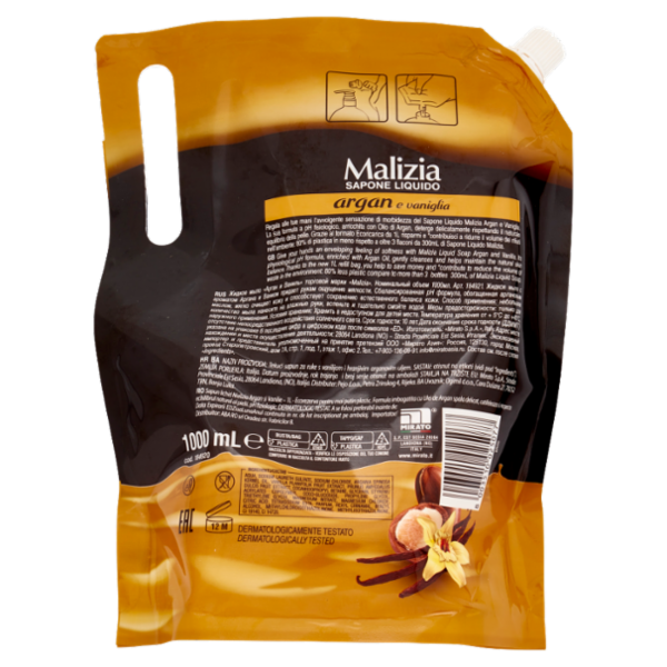 Malizia Sapone Liquido Vellutante argan e vaniglia 1000 mL