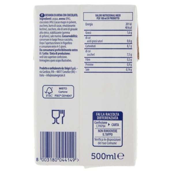 OraSì Avena & Cioccolato 500 ml