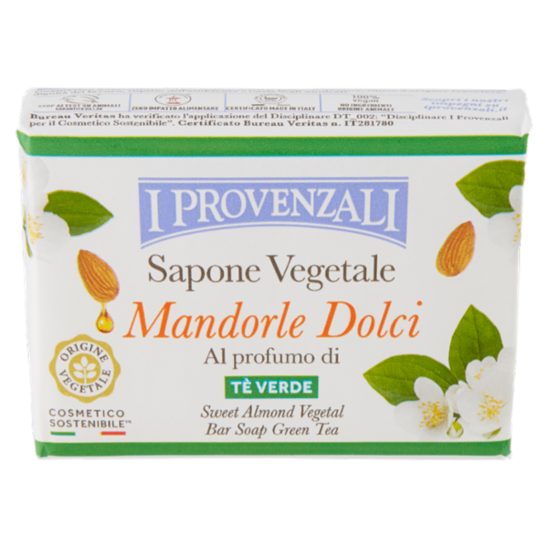I Provenzali Sapone Vegetale Mandorle Dolci al profumo di Tè Verde 100 g