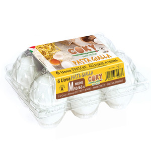 Coki 6 Uova Medie Pasta Gialla Allevate a Terra