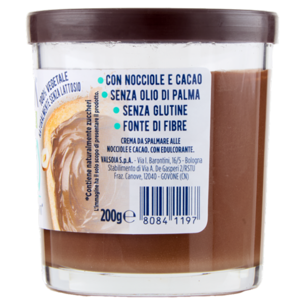 Valsoia Bontà e Salute la Crema alle Nocciole e Cacao Zero Zuccheri Aggiunti* 200 g