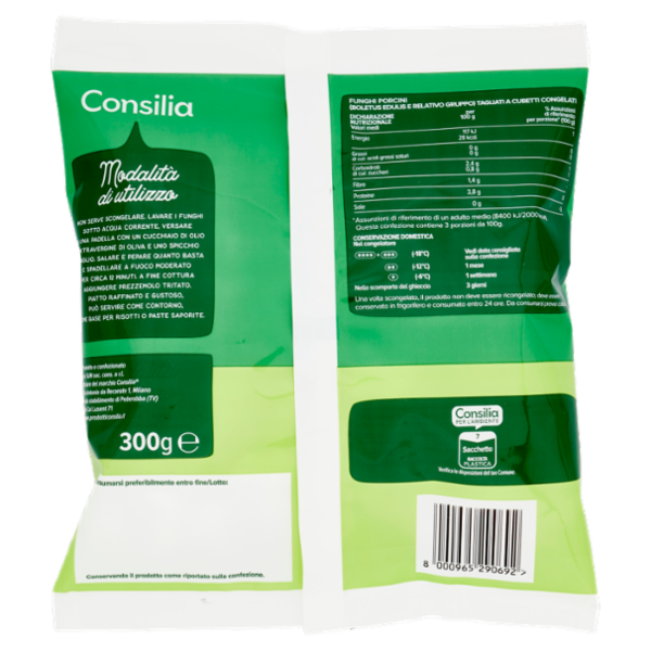 Consilia Funghi Porcini a cubetti Congelati 300 g