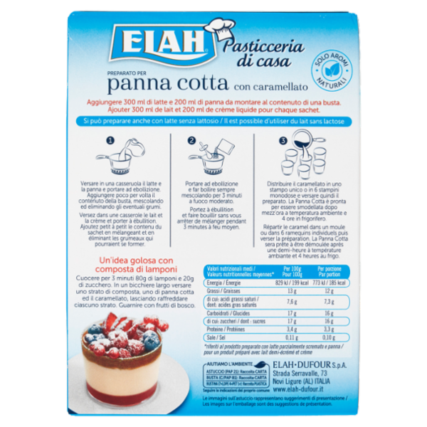Elah Preparato per panna cotta con caramellato 90 g