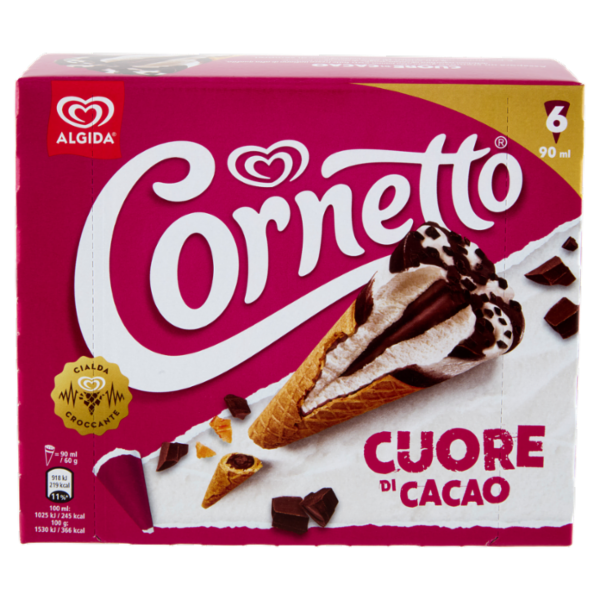Cornetto Algida Cuore di Cacao 6 Gelati 360 g