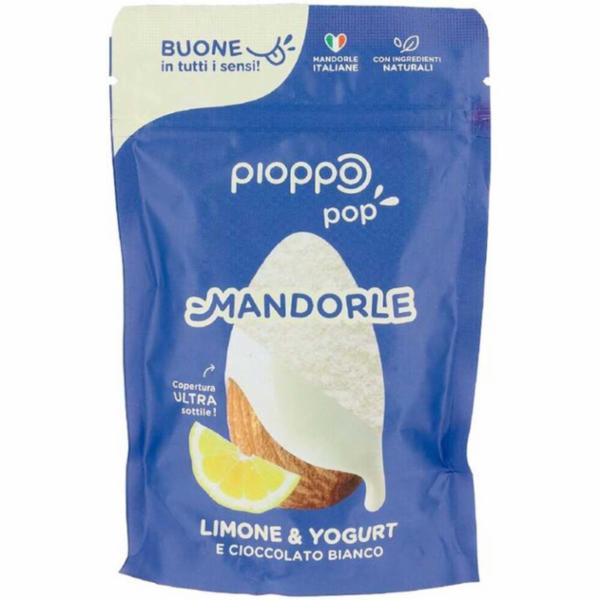 MANDORLE ITALIANE RICOPERTE DI CIOCCOLATO BIANCO, LIMONE E YOGURT PIOPPO GR.100