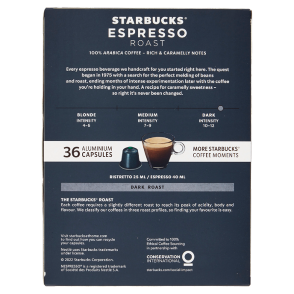 STARBUCKS Espresso Roast By Nespresso Caffè Espresso 36 capsule