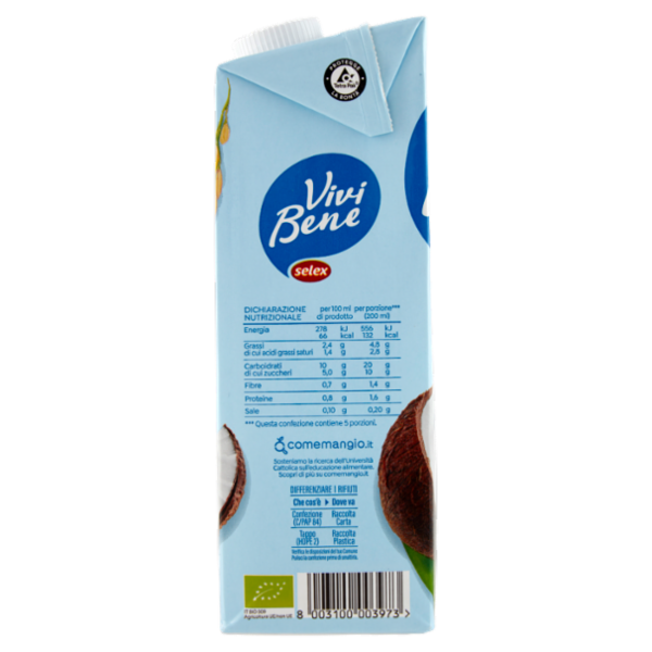 Selex Vivi Bene Bevanda a Base di Riso e Cocco Biologica 1 L
