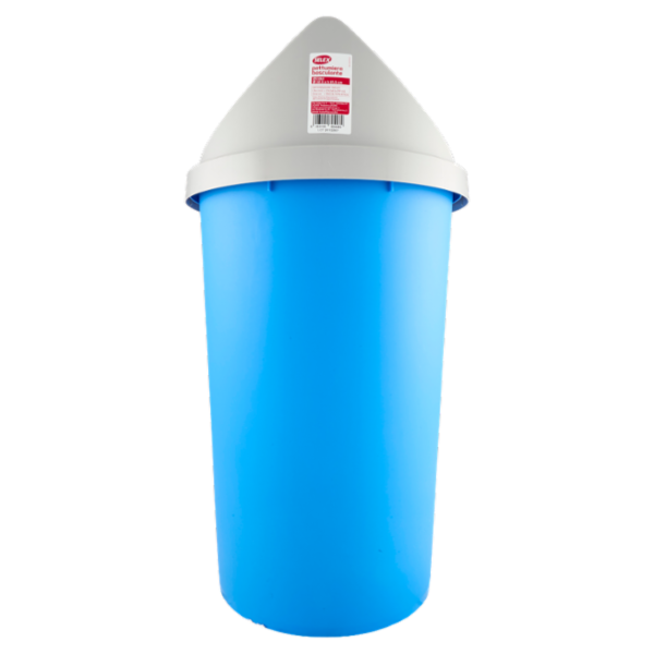 Selex Pattumiera Basculante Azzurra con Coperchio Grigio 25 L