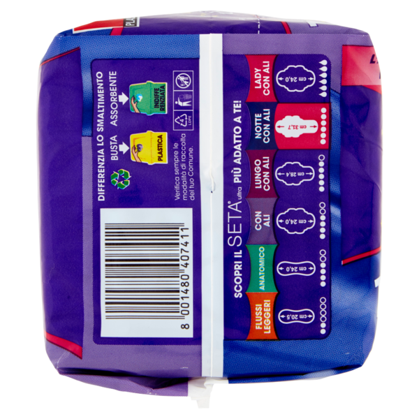 Lines Seta ultra notte lungo con ali 10+1 pz