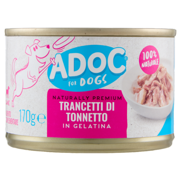 ADoC For Dogs Naturally Premium Trancetti di Tonnetto in Gelatina 170 g